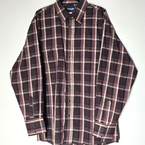 Wrangler Vintage Plaid Pearl Snap Western Cowboy Shirt Mens XLT